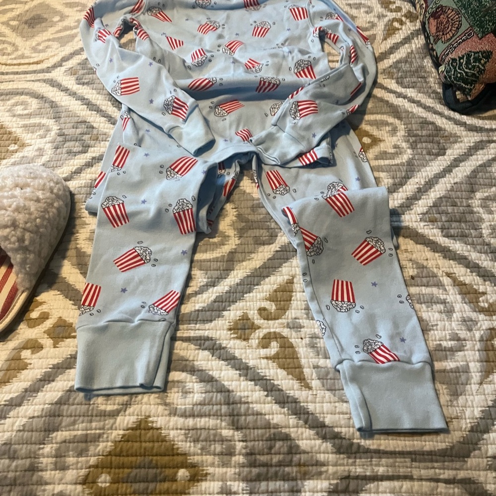 Crewcuts Light Blue Popcorn Kids Pajama Set
